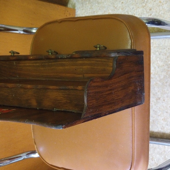 Vintage Brown Wood Kitchen Spice Rack w/ 3 Drawers. Strawberry & Floral Design - Picture 6 of 9